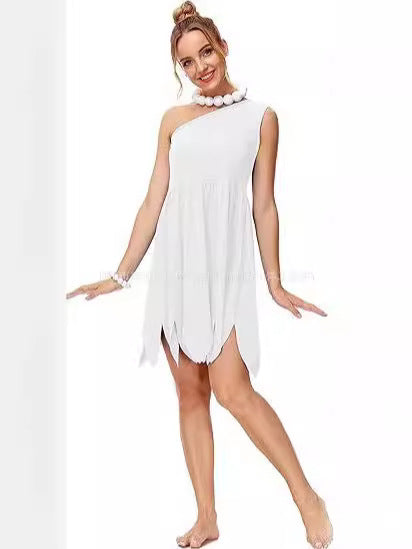 Fashion Sleeveless One Shoulder A-line Dress