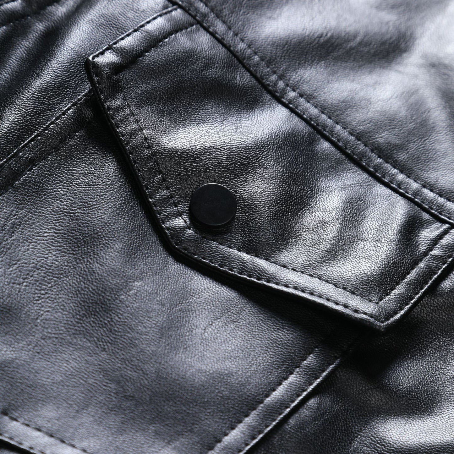 Men's single-button leather coat